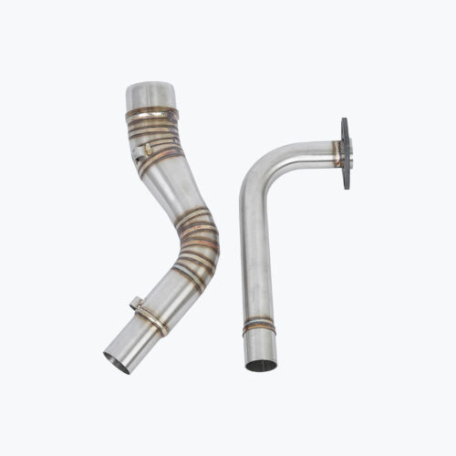 Aerox 2 piece Bend Pipe Silver