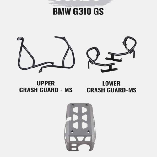 BMW G310GS Combo – Upper Crashguard Black+Lower Grashguard Black+Engine Guard Silver