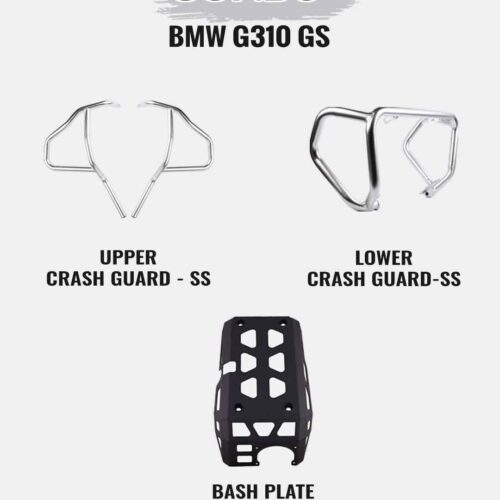 BMW G310GS Combo – Upper Crashguard SS+Lower Crashguard SS+Engine Guard Black