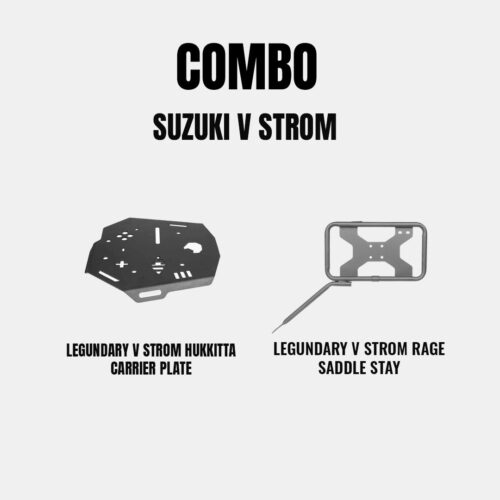 LEGUNDARY COMBO FOR SUZUKI V STROM – HUKKITTA CARRIER PLATE + RAGE SADDLE STAY